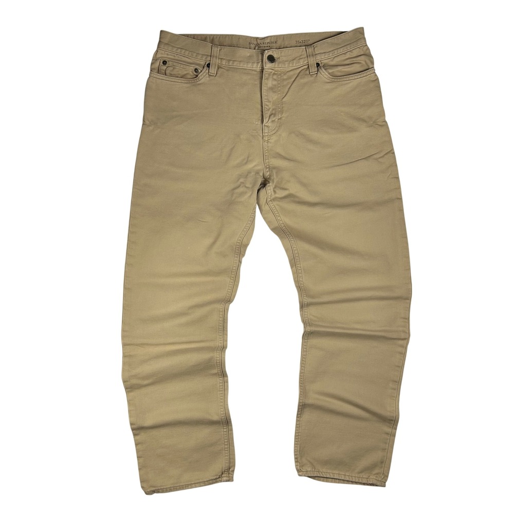 Banana Republic Slim Traveler Khaki Pants Mens 35x32‎ Tan Chino